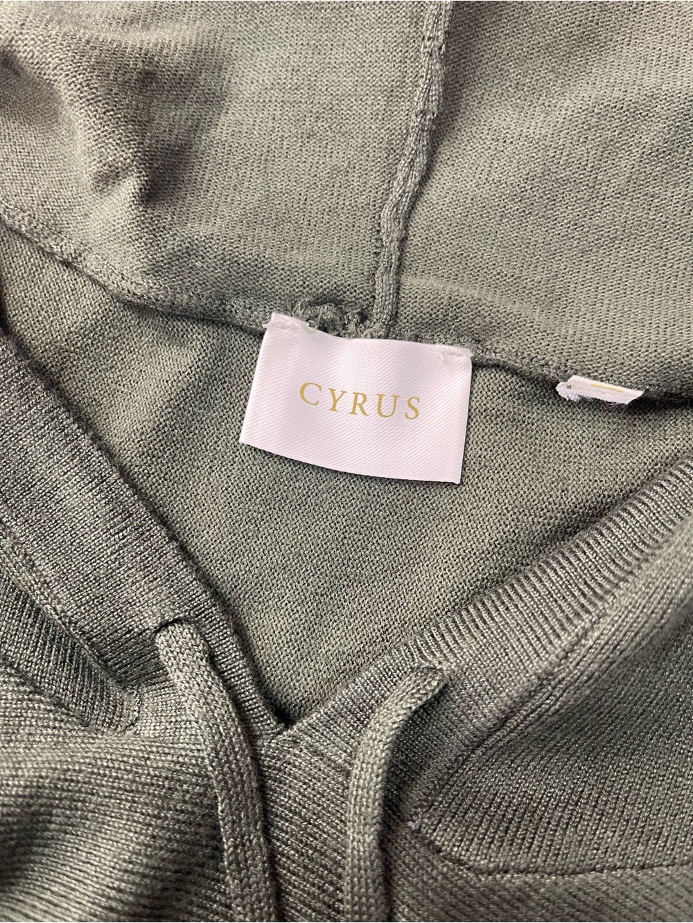 Cyrus Olive Green Crewneck Hooded Sweater w/batwing arms. Trendy versatile cute - Picture 9 of 10